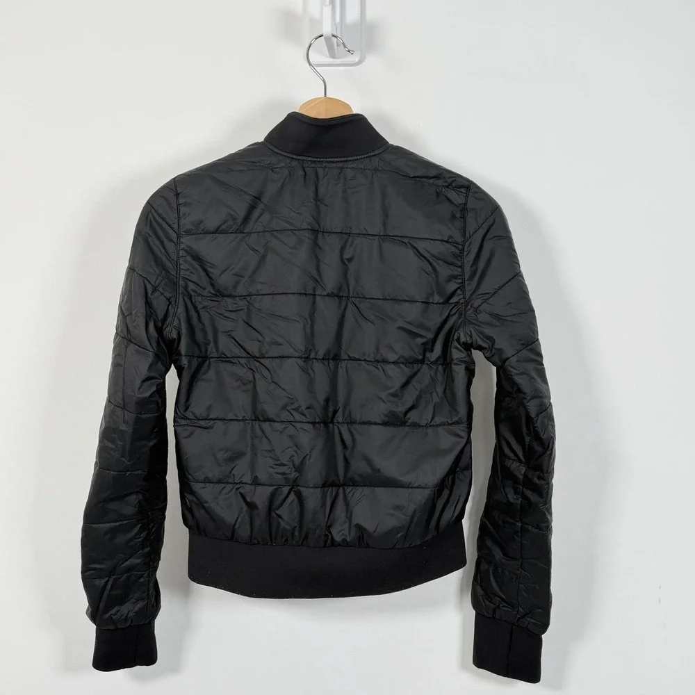 Lululemon Non Stop Bomber Reversible Jacket Womens 2 Black Lightweight LW4AEVS
